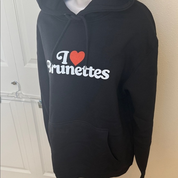 Black 'I Love Brunettes' Hoodie Connor Tomlinson Spectrum Hoodies Large NEW - Picture 4 of 6